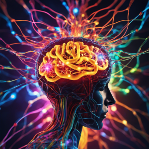 An image of a vibrant brain surrounded by a network of colorful neural pathways, illuminated by a burst of electric energy, symbolizing the empowering exercises that activate and strengthen the mind